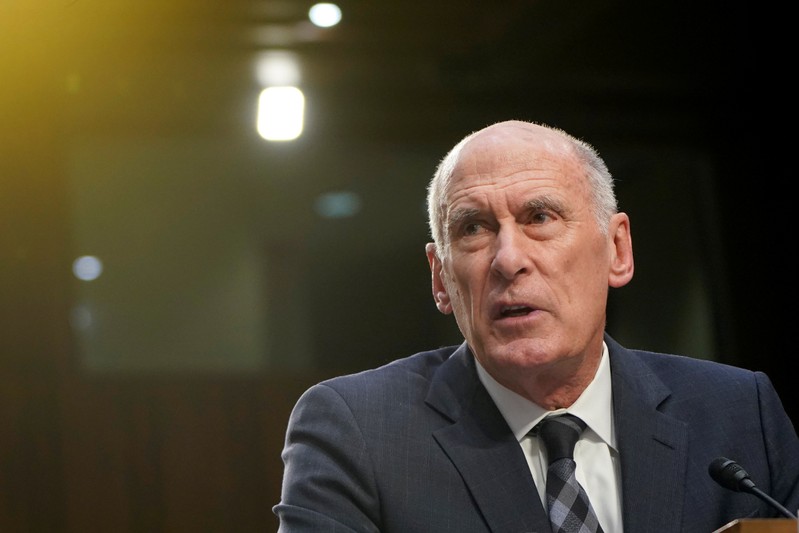 FILE PHOTO - Director of National Intelligence Dan Coats testifies to the Senate Intelligence Committee hearing about