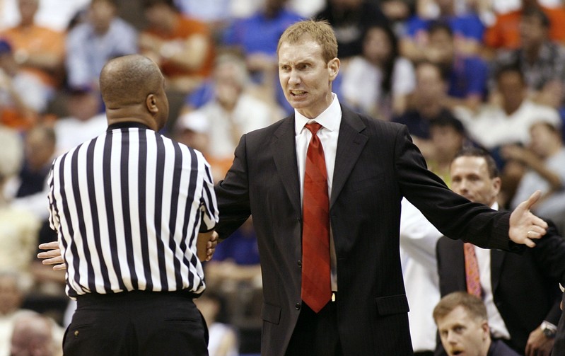FILE PHOTO: University of South Alabama Jaguars head coach Pelphrey disagrees with official on call in his team's game in Jacksonville