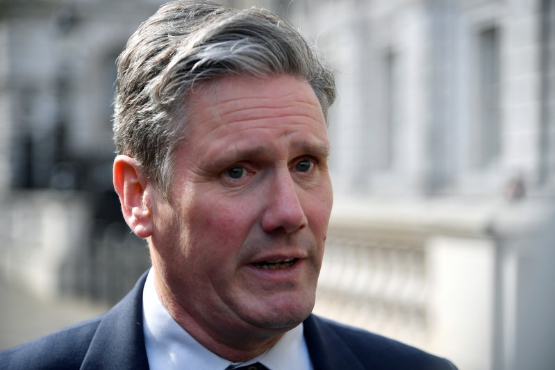 Britain's Labour Party's Shadow Secretary of State for Departing the European Union Keir Starmer is seen outside the Cabinet Office in London