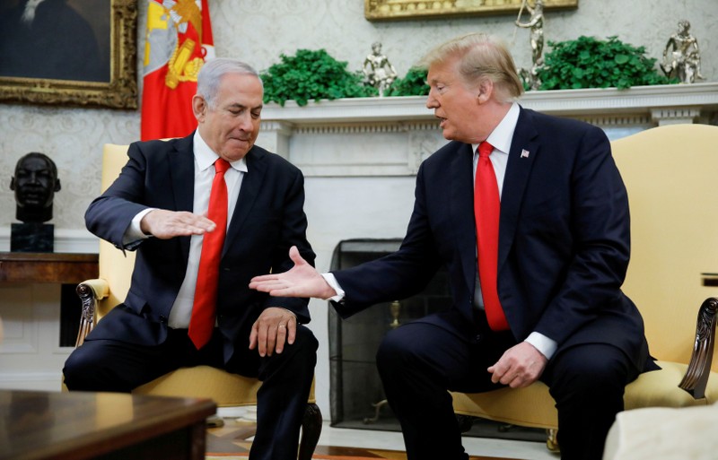FILE PHOTO: U.S. President Trump meets with Israel's Prime Minister Netanyahu at the White House in Washington
