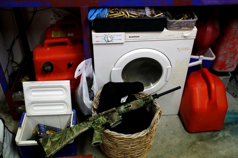 FILE PHOTO: AR-15 semi-automatic rifle in the garage of a home outside Christchurch