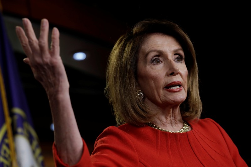 FILE PHOTO - House Speaker Nancy Pelosi holds a weekly news conference on Capitol Hill in Washington