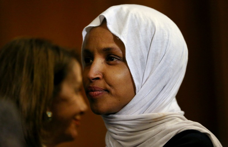 FILE PHOTO: U.S. Representative Ilhan Omar (D-MN) at an event in the U.S. Capitol building in Washington