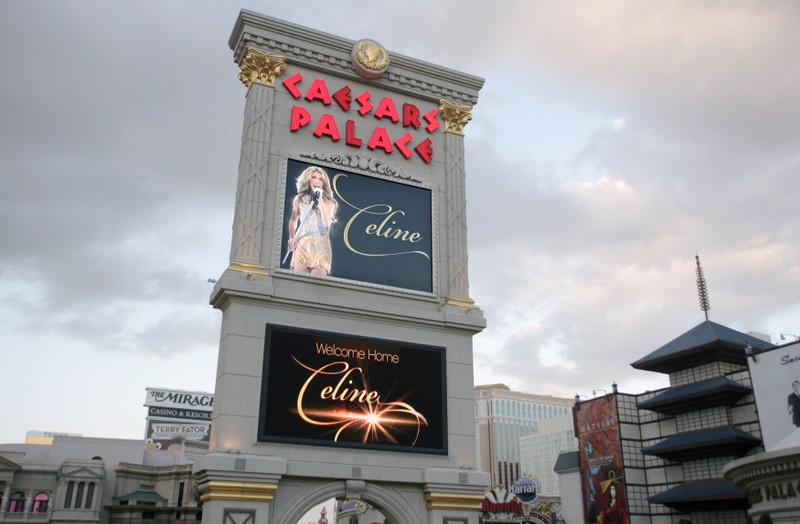 The marquee sign at Caesars Palace in Las Vegas