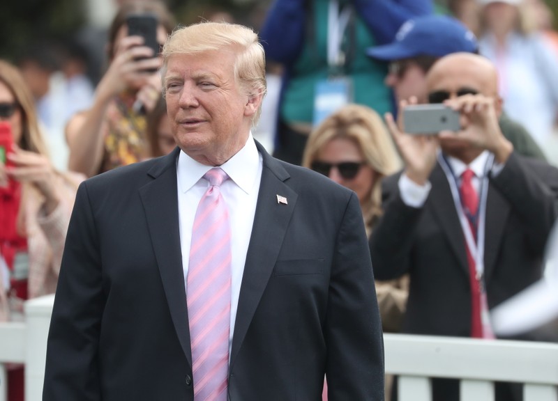 FILE PHOTO: U.S. President Trump attends the 2019 White House Easter Egg Roll in Washington