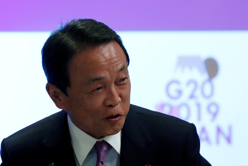 Japan's Finance Minister Taro Aso attends the G20 Finance and Central Bank Deputies Meeting in Tokyo