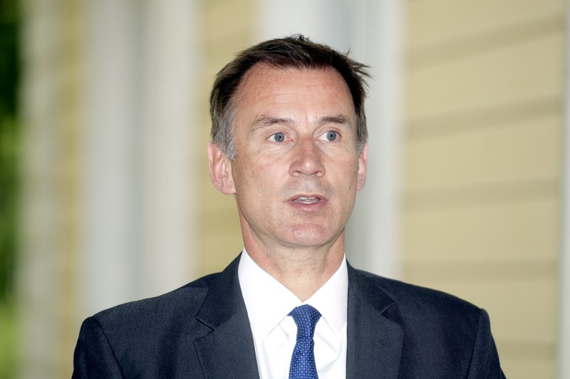 Britain's Foreign Secretary Jeremy Hunt attends a joint news conference with Finland's Foreign Minister Timo Soini in Vantaa