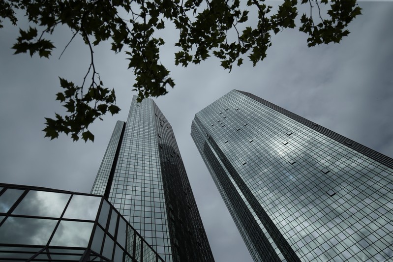 The Deutsche Bank headquarters are pictured in Frankfurt