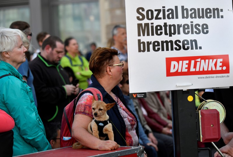 Left Party election compaign with Gregor Gysi in Dresden