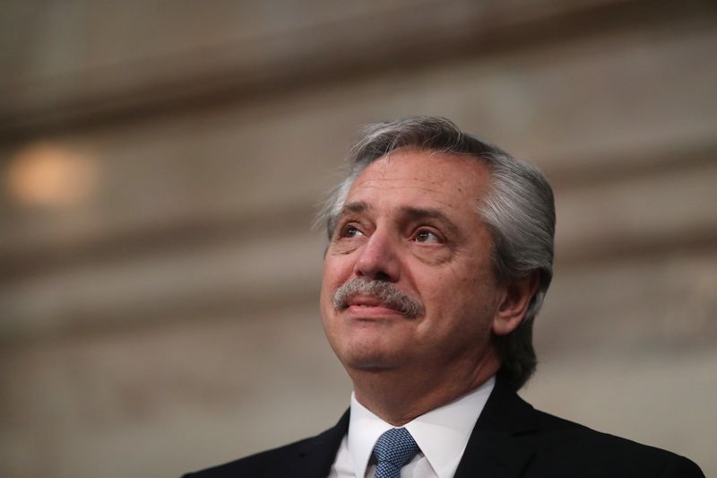 Argentina's President Alberto Fernandez looks on durring the session of the 138th legislative term at the National Congress in Buenos Aires