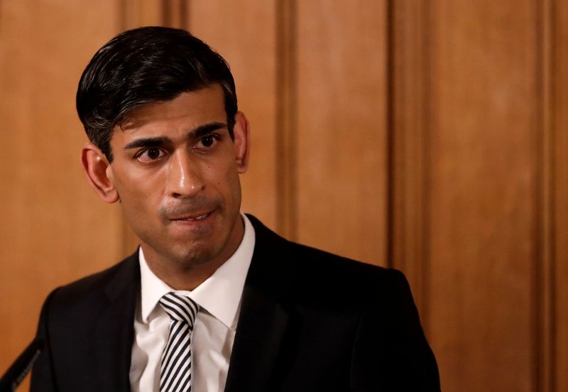 FILE PHOTO: Britain's Chancellor of the Exchequer Rishi Sunak attends a news conference on the ongoing situation with the coronavirus disease (COVID-19) in London