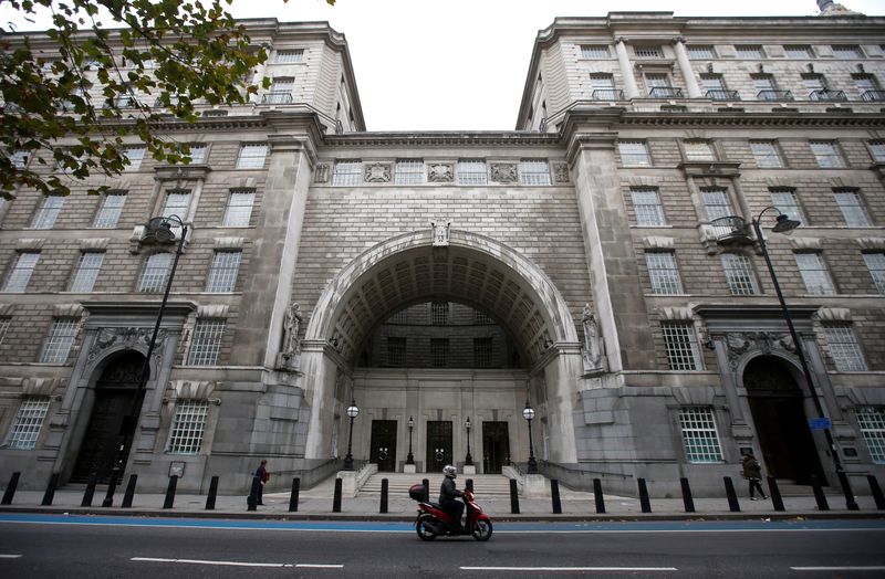 FILE PHOTO: Thames House, the headquarters of the British Security Service (MI5) is seen in London