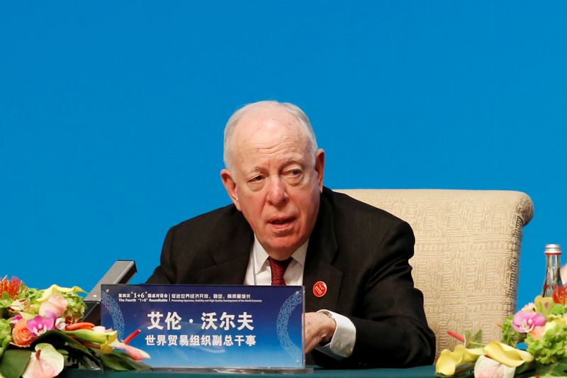 WTO Deputy Director-General Wolff speaks at a news conference following the