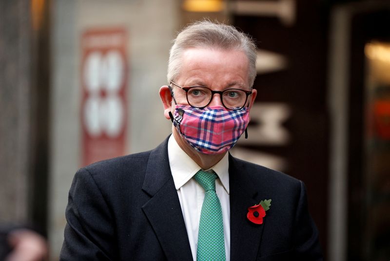 Britain's Chancellor of the Duchy of Lancaster Michael Gove is seen in London
